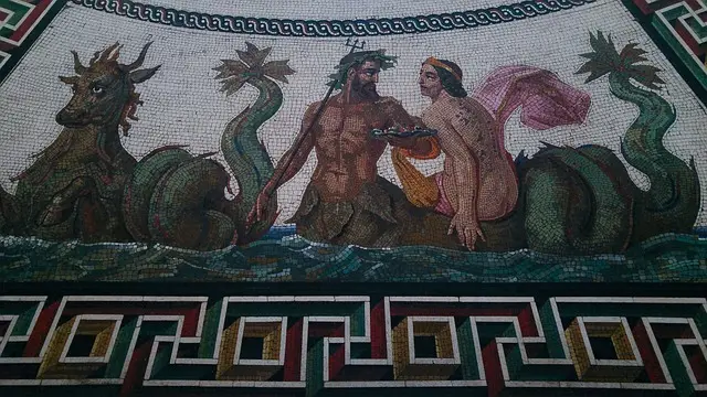 Poseidon'un İçerisinde Bulunduğu Bir Mozaik